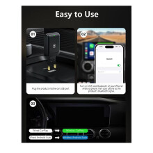 Bärbar Android Auto Carplay-Modul för Bil, Trådlös Carplay-Box 2-i-1