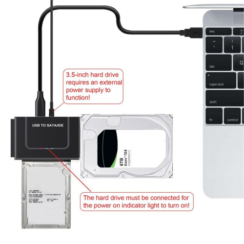 USB to /IDE Adapter  USB Hard Drive Cable Adapter for 2.5inch and 3.5inch  Solid State Disk EU Plug 2