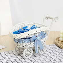 Mini Wicker Stroller Basket (5.5x9.4x6.6"), Imitation Vine Weave, Multi-Use Storage for Weddings, Christmas & Parties – Easy to Clean