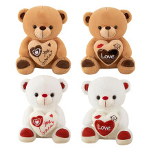 Heart Plush Teddy Bear Soft Stuffed 4PCS 25cm