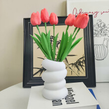 Vase spirale en plastique – Décoration automnale moderne et minimaliste, petit vase en herbe de la pampa pour la maison, les compositions florales