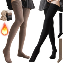 Mikrokondensierte, figurformende, kniehohe, warme Strumpfhose für Damen, Beinstulpen, warme, gestrickte Kniestrümpfe für den Winter
