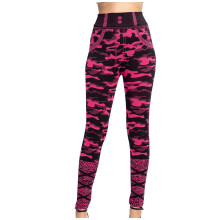 Kiárusítás Camouflage Farmerutánzat Leggings Rugalmas Slim Lélegző Capri Piros XXL