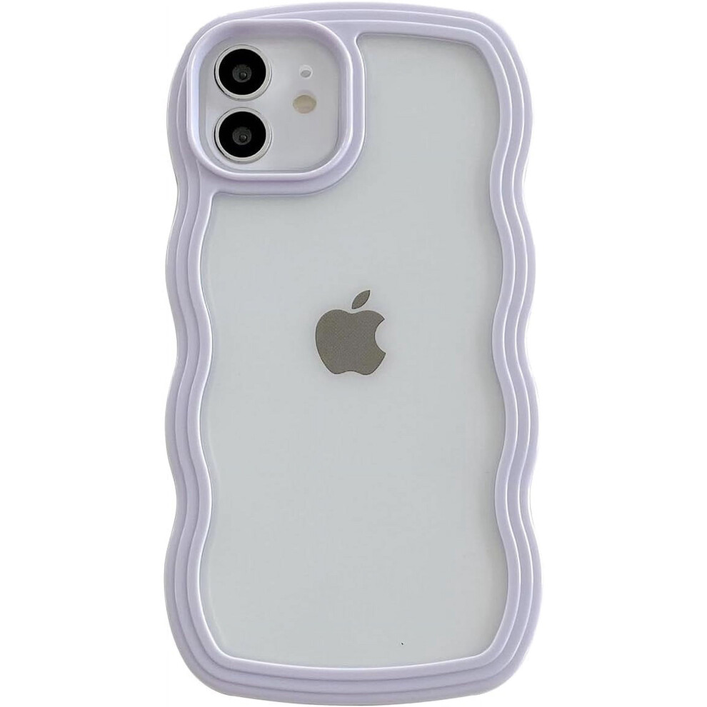 Compatible With Iphone 12 / Iphone 12 Pro Â Curly Wave Bumper Case, Soft Tpu Aesthetic Protective Cover For Girls & Women Purple 9065194461779