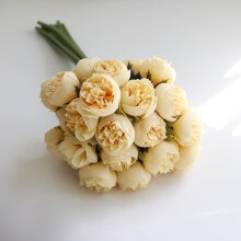 Roses artificielles blanches au toucher réaliste, fleurs en soie pour vase, centre de table, décoration de mariage et de fête – Compatible avec