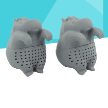 Hippo Designed Silicone Tea Infuser for Loose Leaf Strainer Grey Color Easy to Clean Kitchen