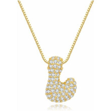 Dainty Bubble Letter Necklace, 18K Gold Plated Balloon Initial Pendant on Chain – Simple Gift Jewelry for Women, Compatible with Everyday Wear