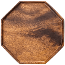 Plateau octogonal en bois de noyer, style japonais, pour tasse à thé ou assiette à fruits, fait main, bleu