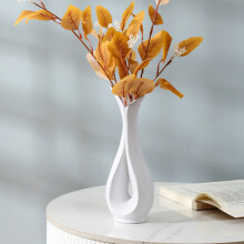 Hollow Ceramic Vases – Nordic Minimalist Table Centerpiece, Compatible with Dried Flowers, for Living Room, Dining Room & Office – White