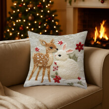 Christmas Decorative Pillow Covers 18x18" Christmas Gifts Christmas Decorative Pillow Cases with Soft Fabric Hidden Zipper