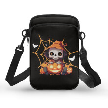 Halloween-Geburtstagsgeschenk: Modische Umhängetasche mit doppeltem Reißverschluss, ideal für den Alltag, mit Halloween-Motiv (Skelett,