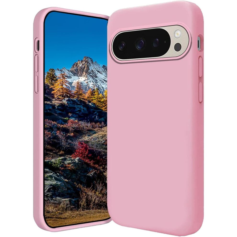 Compatible With Google Pixel 9 Pro Xl Case Â Liquid Silicone, Soft Touch, Shockproof, Thin Cover (Rosa) Purple 9170372356584
