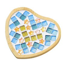 Valentine's Day Wooden Mosaic Tile Set for Cup Mats, 6 ml
