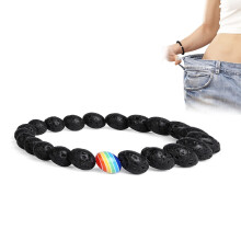 Bracelet d'équilibre en pierre naturelle colorée, bracelet de yoga unisexe en strass