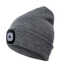 Gorro unisex con luz LED Morttic, gorro con linterna frontal de 4 LED, gorro de punto cálido de invierno con linterna LED para senderismo, ciclismo