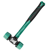 Rubberen hamer met antislip, robuuste kop en ergonomische handgreep.