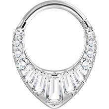 16G 8mm Septum Ring – 316L Surgical Steel Teardrop Nose Hoop with Clear CZ, Compatible with Daith, Tragus, Helix, Rook, Cartilage
