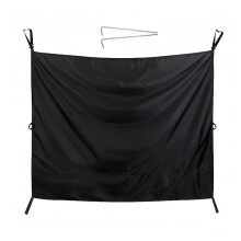 Rideau de douche arrière noir réglable 1,8 x 2,3 m pour camping-car/camionnette – Double couche avec crochets, idéal pour les voyages en plein