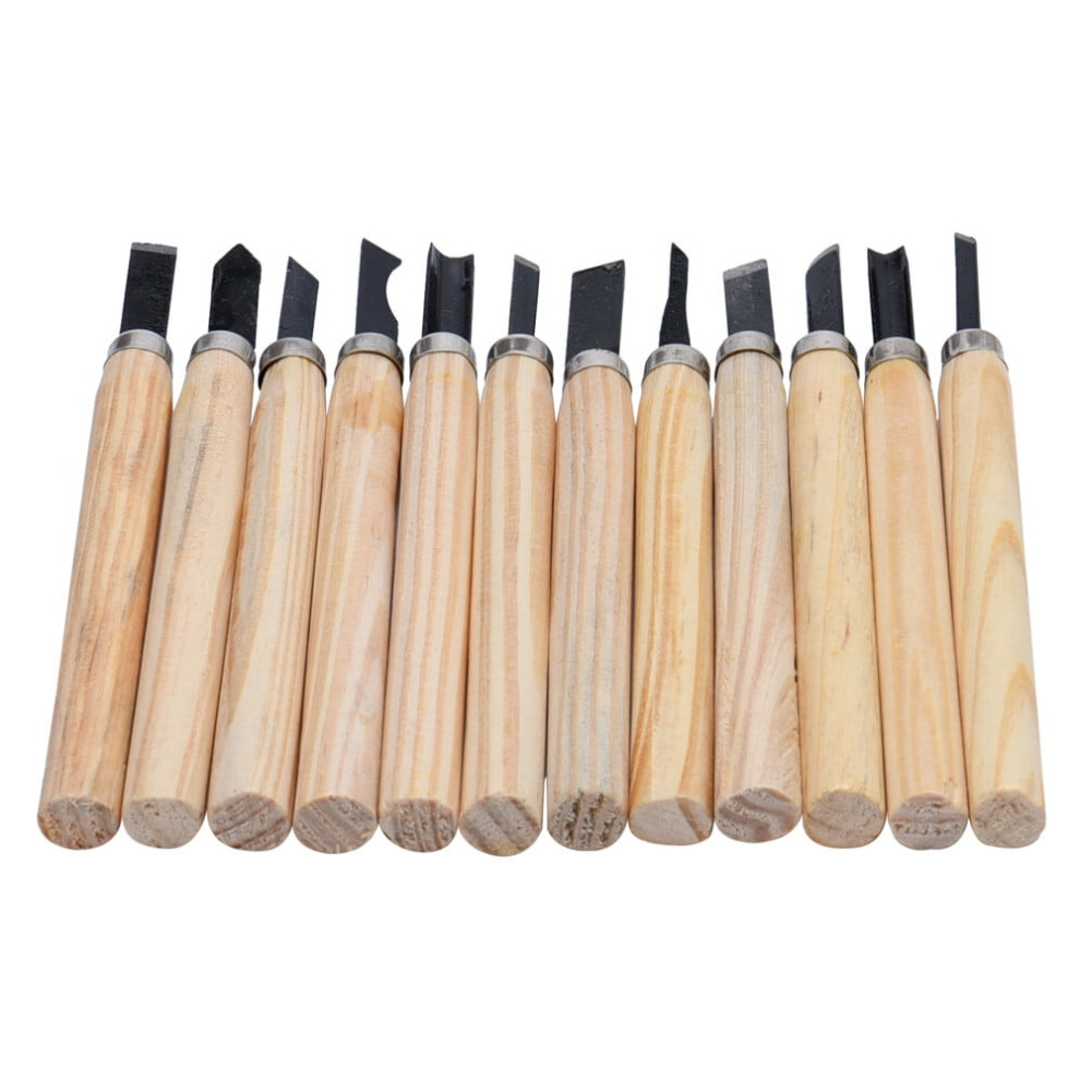 12Pcs Wood Carving Chisel Set With Box & Roll-Up Bag Â Compatible With Most Wood Carving Projects 9065194462400