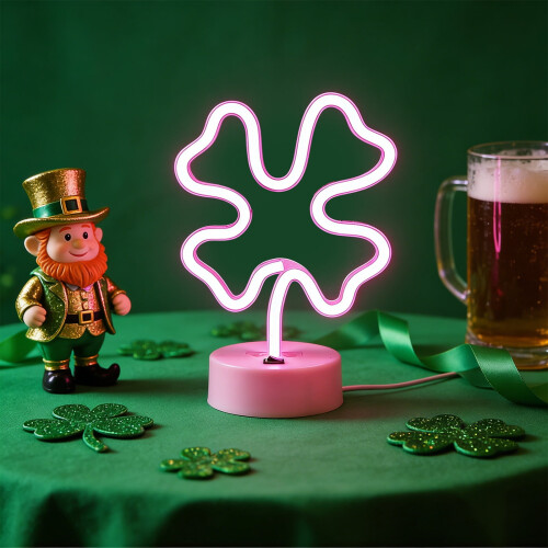 Κρεμαστό φωτιστικό LED Clover – Πράσινο τριφύλλι, τροφοδοτείται με μπαταρία/USB,