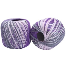 2 rollos de hilo de algodón fino, hilo de seda teñido segmentado de colores para proyectos de ganchillo y tejido, tipo 17.