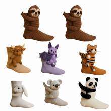 3D-Stricksocken mit Tigermotiv für Damen und Herren, kuschelige, niedliche, handgehäkelte Socken, lustige Tiersocken, warme Wintersocken