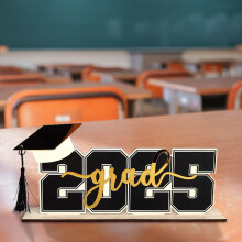 2025 Graduation Decorations – Wooden Desktop Ornaments, Table Centerpieces & Photo Props, Compatible with Class of 2025