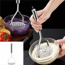 Stainless Steel Vegetable Hand Masher and Presser, 10.03",A,1PCS