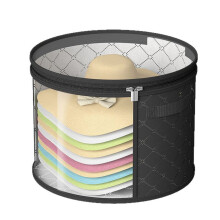 Foldable Cap Organizer Bucket with Lid – Large Capacity Hat Storage for Baseball & Sun Hats, Collapsible Design, Compatible with Home Use