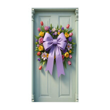 Easter Party Backdrop Curtain, Polyester Fabric Wall Hanging for Large Event Decor, Spring Holiday Photo Booth, Room Divider