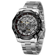 Men's Automatic Skeleton Watch with Stainless Steel Band & Crystal Accents – Compatible with Holiday, Thanksgiving, Christmas, Graduation,