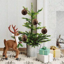 Ensemble de 4 boules de Noël floquées améliorées – Styles variés, compatibles avec tous les sapins et pour toutes les fêtes