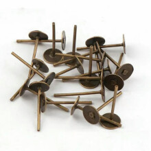 200 platte, blanco oorbelpads 4mm 8mm 10mm oorbelstekkers met stopper - 10mm - brons