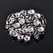 Perles d'espacement rondelles en strass cristal tchèque en gros, 4/5/6/8/10/12 mm - #9 Violet foncé - 10 mm (50 pièces)