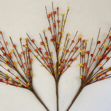 Tallos de bayas artificiales, ramas otoñales naranjas para jarrones de Acción de Gracias y decoración navideña de interiores – Compatibles con
