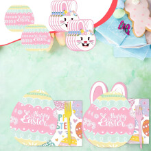 Easter Paper Plates, 10pcs Party Supplies Disposable Plates, Easter Eggs Shaped Dinner Plates for Easter Decorations