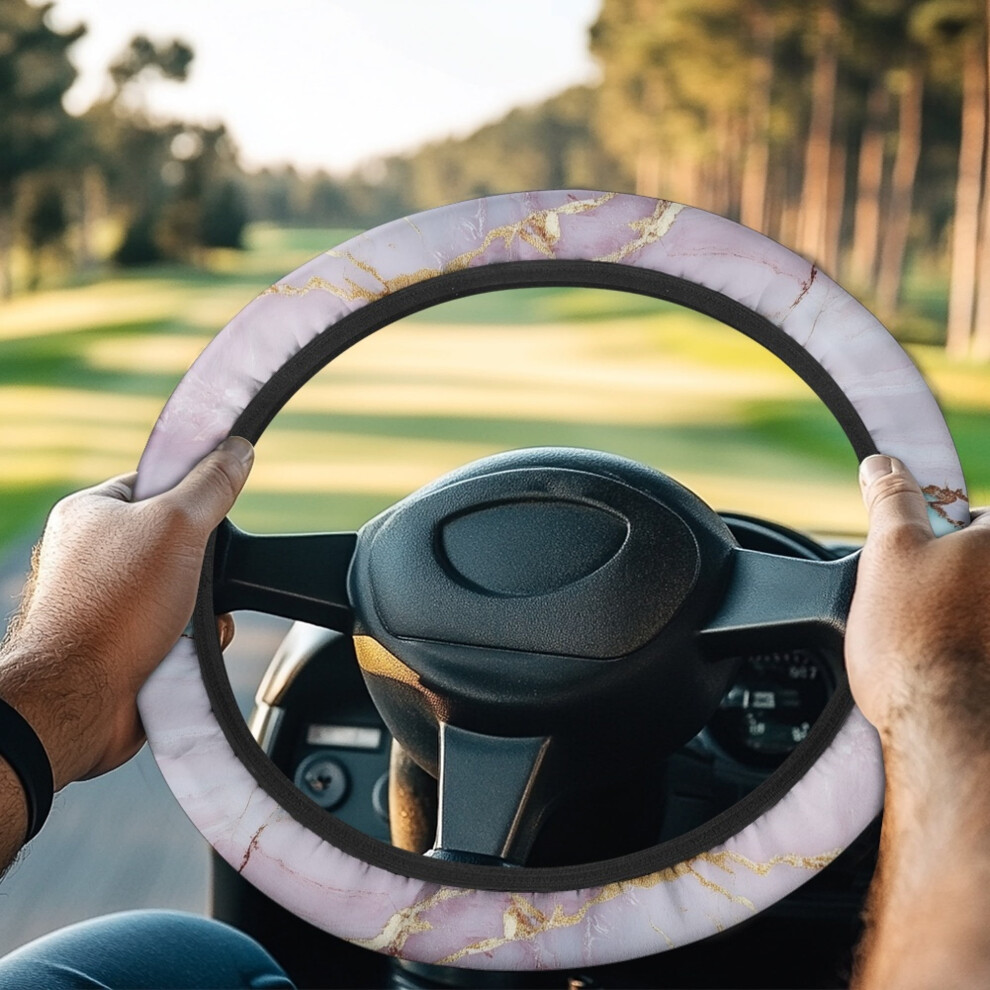 Marble Print Golf Cart Steering Wheel Cover, 13" Compatible With Club Car, Auto Wheel Protector & Decoration 9087558644574