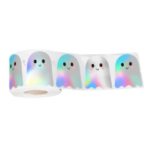 Halloween Ghost Sticker Rolls Cute Laser Cut 500pcs