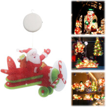 Christmas Window Hanging Lights – Lighted Tree, Santa, Snowman Decor, Compatible with Indoor Holiday Displays