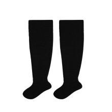 Women's Knee-High Compression Football Socks with Non-Slip Towel Sole, Black, One Size – Compatible with All Foot Sizes