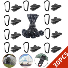 Verstelbare spiraalvormige nylon tentklemmen, 30 stuks
