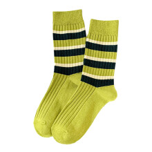 Crew Socks, Slouchy Socks for Women, Cotton Socks for Women, Stripe Lightweight Cotton Socks, Striped Socks, D One Size