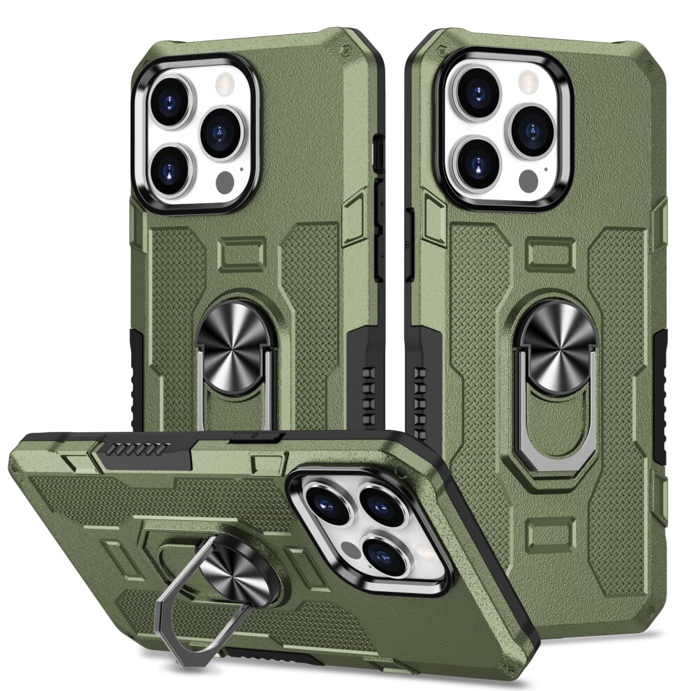 Iphone 12/12 Pro Case Â 360 Rotating Ring Stand, Luxury Armor Hard Pc + Soft Tpu Slim Case, Compatible With Iphone 12/12 Pro Â Green 9122141086314