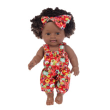 Realistic Black Baby Doll, 30 cm Handmade Soft Doll for Kids