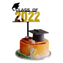 Décoration personnalisée pour gâteau de remise de diplômes et accessoires pour photomaton – Promotion 2022, carte à paillettes double face,
