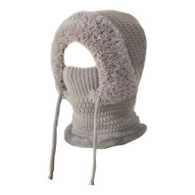 3-in-1 Plush Hat, Scarf & Mask Set for Women – Fleece-Lined Winter Warmth for Cycling, Hiking, Driving, Walking, Freezer Work (Grey)