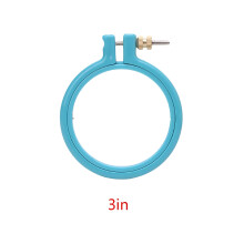 1pc Embroidery Circle Plastic Cross Stitch Hoop Ring Sewing Craft DIY Loop Random Color - 3 Inches