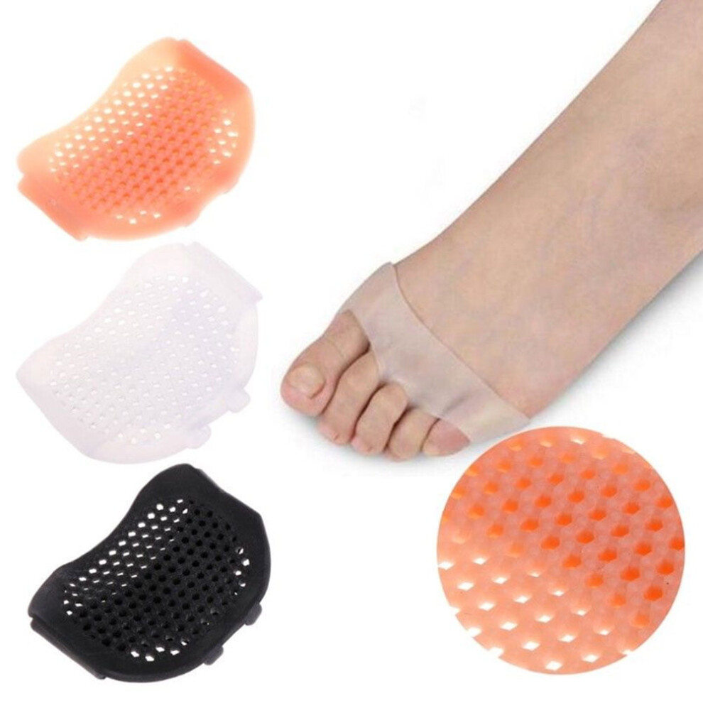 1 Pair Silicone Forefoot Pads Soft Breathable Foot Protector Pain Relief Insole,Skin Color