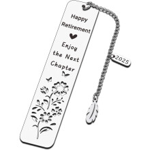 Retirement Gift for Women & Men 2025 – “Enjoy The Next Chapter” Bookmark – Ideal for Coworkers, Moms, Teachers, Friends – Christmas &