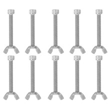 10 Pairs of Stainless Steel Screw Bolts with Wing Nut Kit Machine Accessory